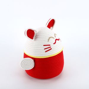 2023 Cute Baby Cute Cotton Rope Storage Baskets Folding Laundry Basket Bear Shape Basket for Toys F22C1823