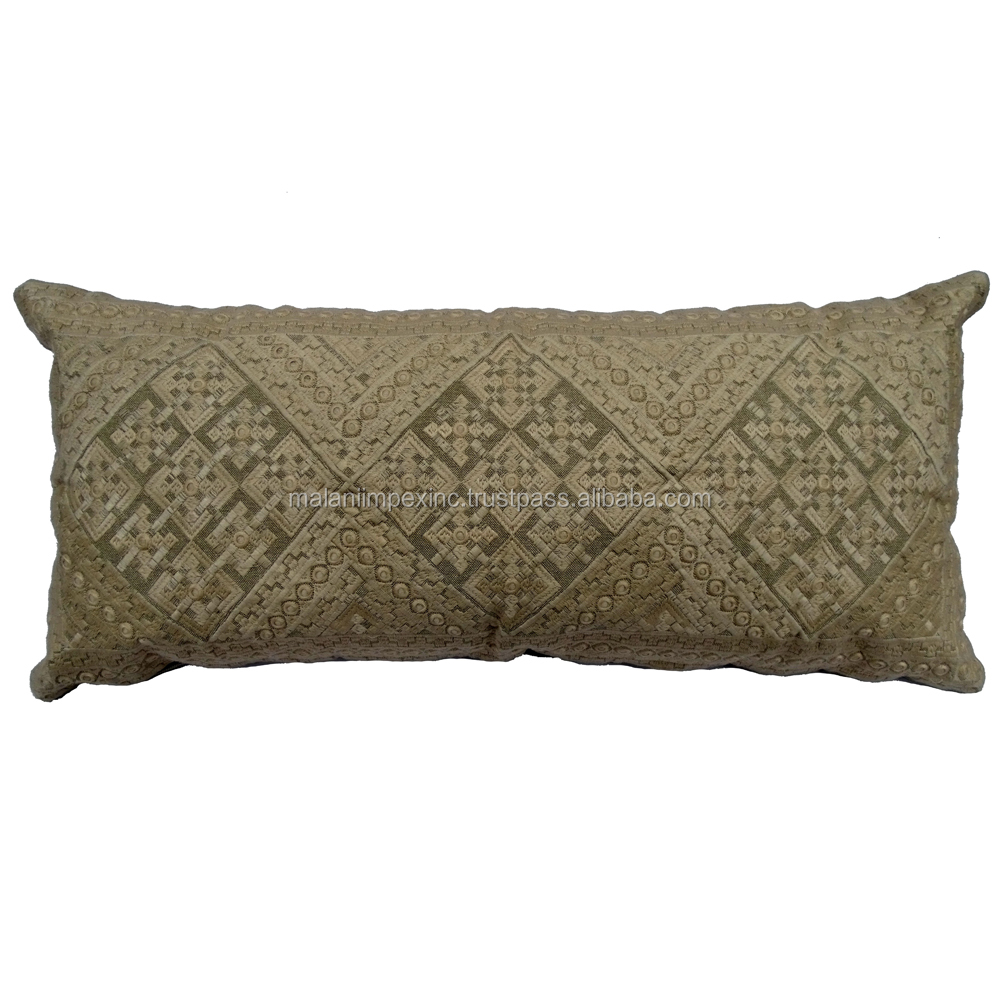2022 Luxury Home Decorative Large Throw Pillow Case New Year's Cotton Embroidered Christmas Pattern 14x32inch Soft Cushion Case