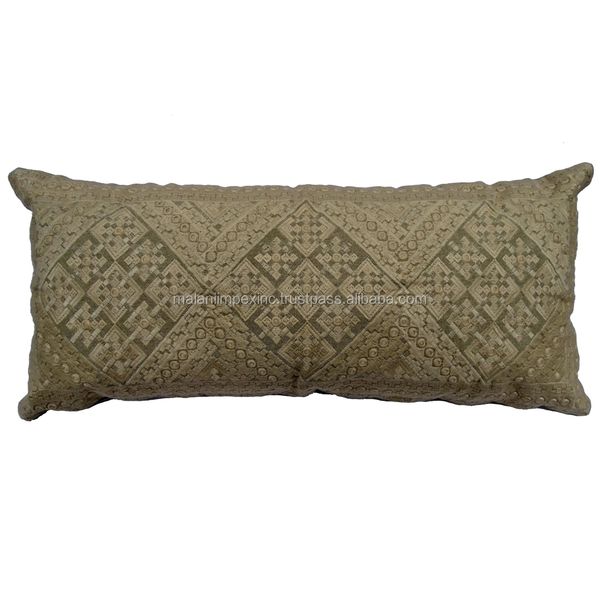 2022 Luxury Home Decorative Large Throw Pillow Case New Year's Cotton Embroidered Christmas Pattern 14x32inch Soft Cushion Case