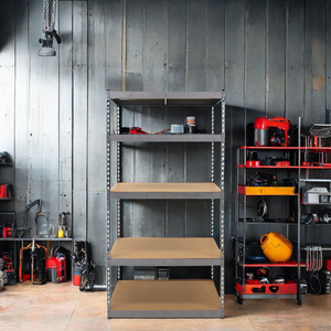 Fuding 5-Tier Boltless Steel Corner Shelving Unit 175kg Capacity Metal Racks Wholesale Garage Storage Solution for Warehouses