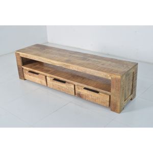 Vintage Industrial TV Cabinet with Multi-Drawer Design Offering Practical Storage for Living Rooms and Hotel Bedrooms