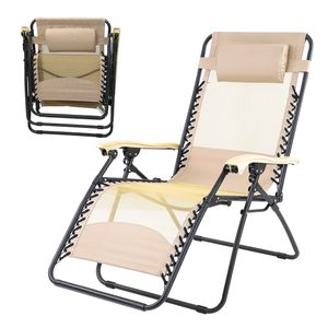 Factory Supply Fascinating Price Zero Gravity Folding Chair Beach Lounge Chair Reclining Chair With Pillow