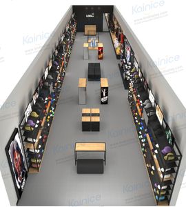Kainice Customized Retail Shop Interior Decoration Furniture Metal Shelf Baseball Cap Hat Display Rack Stand With Led Light