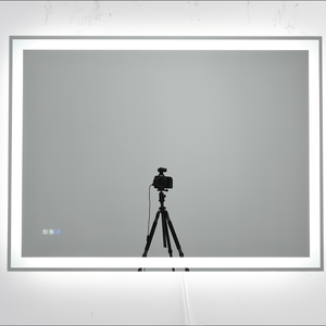 Modern LED Bathroom Mirror 3 Colors IP44 Front Light Backlit Dimmable Anti Fog Vanity Mirror Waterproof Wall Decor Front Light