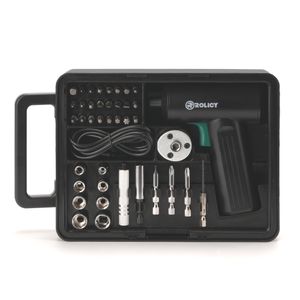 Rolicy 40PCS Cordless Power Screwdriver Set, With T Shape Ratchet Handle and Storage Case, Household Repair Tool Kits