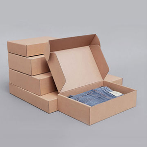 Custom Wholesale Brown Kraft Printed Corrugated Clothing Packaging Box for E-commerce
