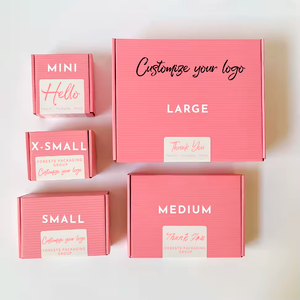 Free Sample Custom logo pink Color Cosmetic Corrugated Packaging Mailer Box Shipping Box Paper Box