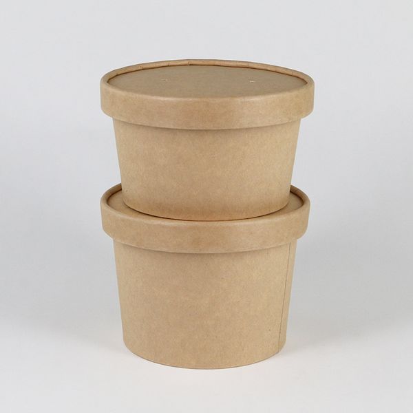 26 oz King Garden Paper Container Paper Salad Bowl Soup Container for Takeaway Hot Soup