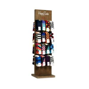 SK029 Free Standing Wooden  FLOOR Sock DISPLAY RACK WITH Slatwall  HOOKS DFDISPLAY