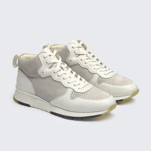 High Top Platform Wedge Leather White Casual Sports Shoes for Men
