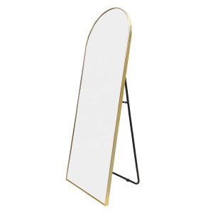 Gold & Black Custom Large Metal Frame Arched Long Dressing Wall Floor Mirror