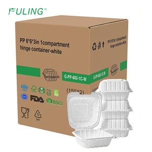 FULING 300 Pack 6x6 Inch To-Go Boxes Disposable Cake Sandwiches Take Out Food Container Disposable Food Box