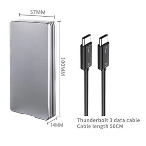 PURPLELEC 40Gbps Thunderbolt 3 Type C NVME M2  8TB SSD Enclosure Case with Thunderbolt USB c Cable for Laptop Desktop