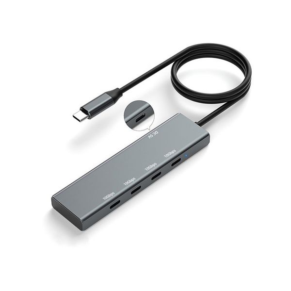 4 prot TYPE-C USB HUB suitable for laptops computers portable 5 in 1  USB 3.2 gen 2 docking station 10gbps DC 5v charger adapter