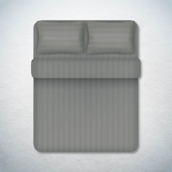 Natural Bamboo Fiber Striped Bedding Set - Gray