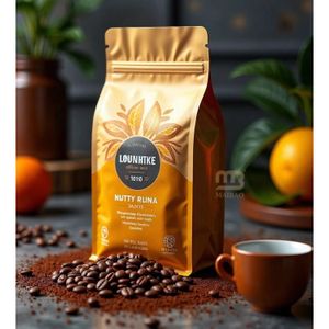 Custom Luxury Coffee and Tea Bags Flat Bottom 1kg Side Gusset Tea Coffee Bean Packaging Bags With One-way Valve Heat Seal Zipper
