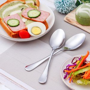 Manufacturer Wholesale Stainless Steel Cutlery Gold Silver Utensil Cooking Kitchen Eating Rice Soup Dessert Dinner Spoon Set