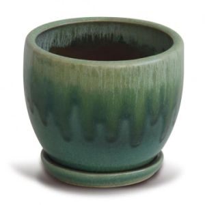 ceramic cup shape flowerpots with saucer attached
