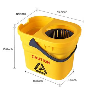 Overseas Factory Collapsible Heavy Duty Commercial Mop Bucket on Wheels Wringer Bucket with Wringer for Industrial Mop Cleaning