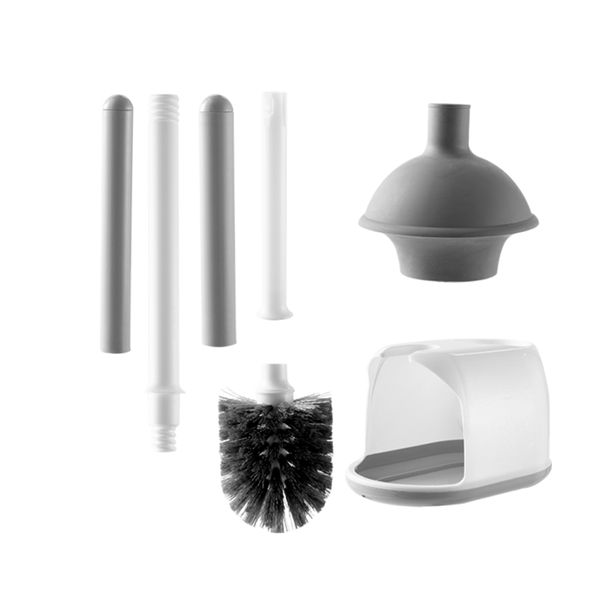 Hot Sale New Style High Pressure 2-in-1 Double Hockey Bathroom Set Toilet Brush Plunger Bowls Hot Sale High Quality Bathroom