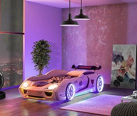 VENTO WHITE LED AT NIGHT Car Bed