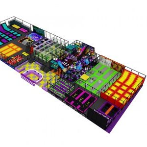 Trampoline park with ninja course