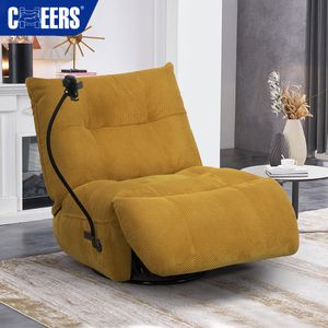 MANWAH CHEERS Fabric Hotel Lounge Swivel Chair Living Room Knockdown Furniture One Seat Rotating Recliner Chair Sofa