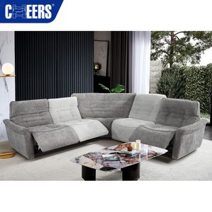 MANWAH CHEERS 5-Seater Electric Corner Sofa Set New Modern Modular Sectional Fabric Living Room Furniture with Power Headre