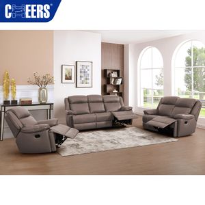 MANWAH CHEERS Modern Design Comfortable Electric Upholstered Reclining Leather Sofa Set 3+2+1 Living Room Furniture