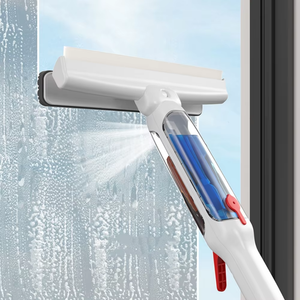 2025NEW Long Handle Double Use Spray Window Cleaning Microfiber Rubber Glass Spray Scraper Wiper Squeegee Window Cleaner