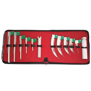 Laryngoscope Set 2 Handles & 10 Blades Stainless Steel Kit