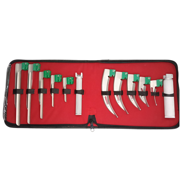 Medical Laryngoscope Kit  2 Handles + 10 Blade Set