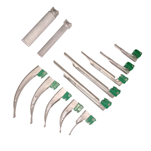 Stainless Steel Laryngoscope Kit with Interchangeable 10 Blades ans 2 Handles