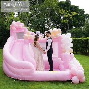 Factory Price Wedding Castle Blower Custom Inflatable Mini Oxford Bouncing Castle With Ball Pit Combo White Bounce House
