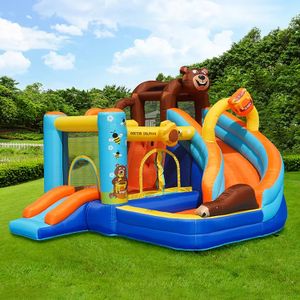 Durable Oxford Cloth Cute Bear Bouncing Castle Inflatable Bouncy Castle Bounce House With Ball Pool Inflatable Castle