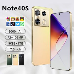 New Original Note40S 5g Smartphone New Arrival 7.3 Inches 16GB+1TB Phone 16 Clone Unlocked Android Mobile Phones