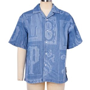 Men's Denim Short Sleeve Top Trend Printed Hole Men's Jacket Fashion Laser Wash Water Men's Jacket