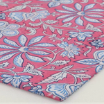 Indian Hand Block Printed Cotton Fabric, Floral Print Indian Cotton Fabric Suitable for Home Furnishings