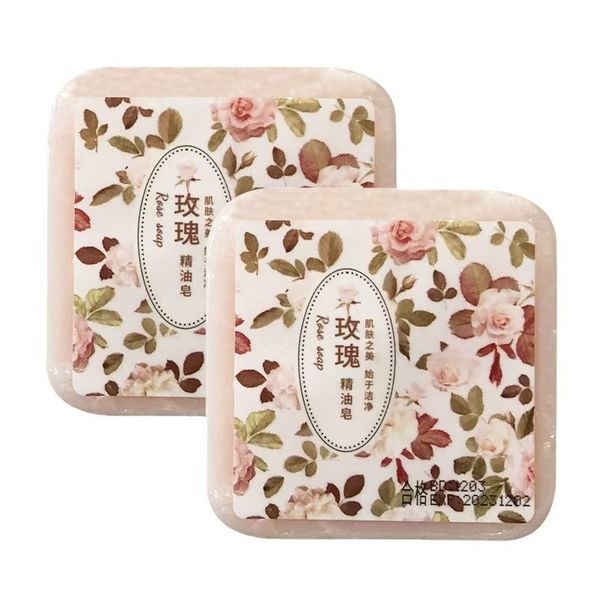 Organic 60g Handmade Rose Soap Natural Plant Formula Basic Cleaning Skin Lightening Face Soap Whitening Effects Wholesale Soap
