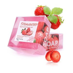 Wholesale Good Quality 100 G Handmade Soap strawberry Plant Essential Oil Soap for Deep Skin Cleaning