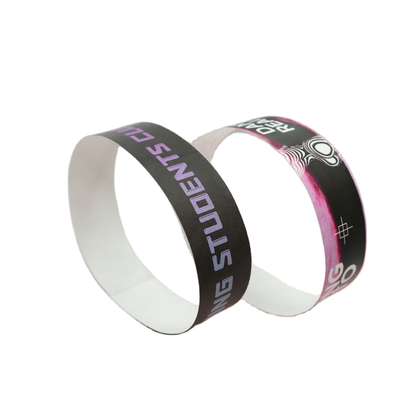 Personalized Promotional Customization Event Id Entry Wristbands Serial Number Logo Printing Tyvek Paper Wristband