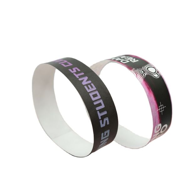 Personalized Promotional Customization Event Id Entry Wristbands Serial Number Logo Printing Tyvek Paper Wristband