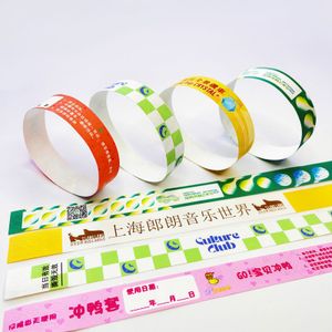 Tyvek Paper Wristband Waterproof Serial Number Logo Printing Accepted Tyvek Paper Wristband for Party Promotion