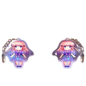 Customizable Factory Design Cartoon Character Pattern Printed Acrylic Keychain Plastic Key Ring Charm