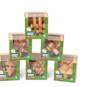 Bamboo Educational Toy Chinese Classical IQ Bamboo Lock Puzzles Brain Teasers Kongming Luban Lock