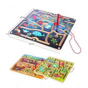 Montessori Educational Wooden Toy Animal Maze Labyrinth Board Puzzle Toy for Children