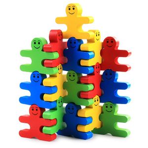 Kids Wooden Toys Building Blocks Balance Game Montessori Early Educational Toys Children Balance Stack