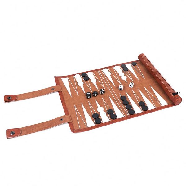Eco-friendly Custom Game Figures Backgammon Chess Checkers Set Roll up Travel Game Set for Adults and Kids