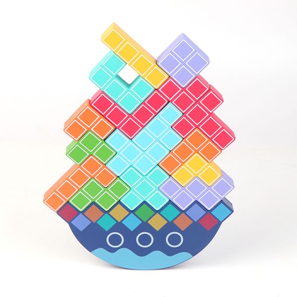 Customized Wooden Balance Puzzle Block Educational Stacking Balance Game for Kids