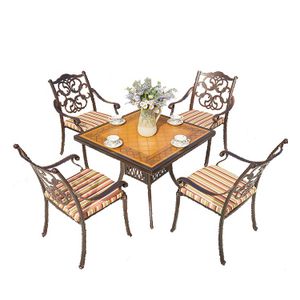 CHOUVANT K/D Outdoor Furniture Garden Set Leisure Cast Aluminum Furniture Table Classical Patio for Bistro /backyard